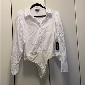 Danielle Bernstein puff sleeve body suit